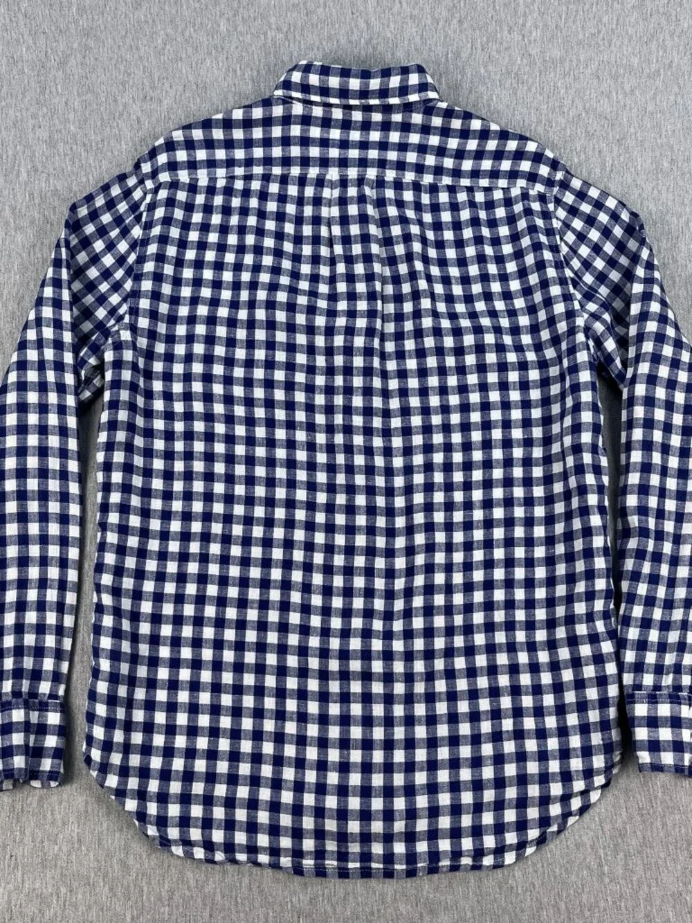J.Crew Baird McNutt Irish Linen Shirt Men S Blue Gingham Plaid Check Button-Down